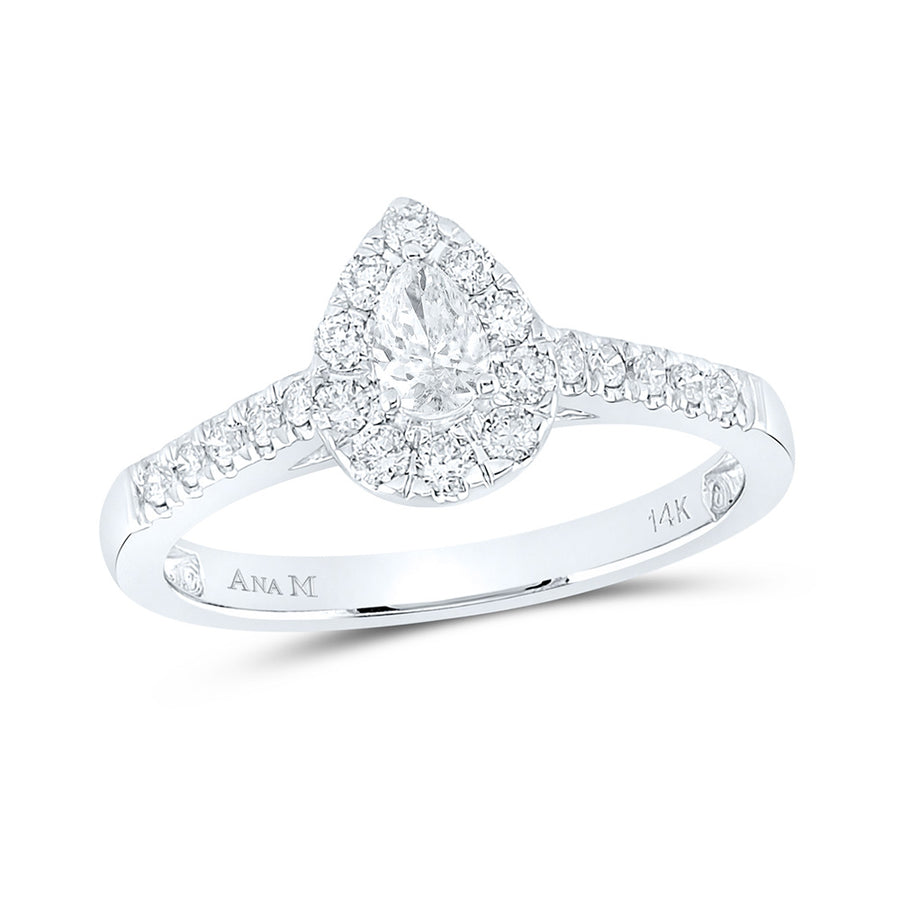 Pear Diamond Solitaire Bridal Engagement Ring 1/2 Ctw (Certified)