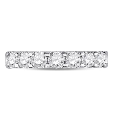 Round Diamond Single Row Comfort Wedding Band 1 Cttw